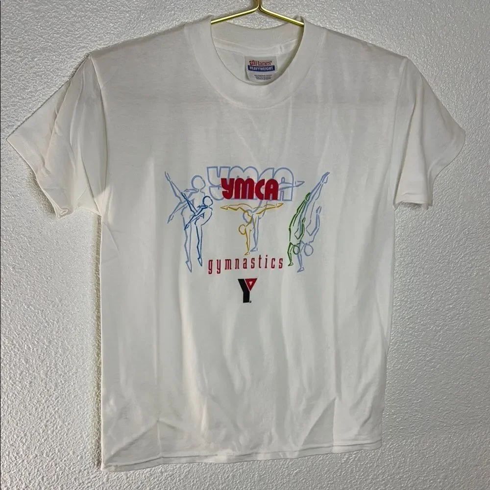 YMC White Gymnastics T-Shirt- Size Small